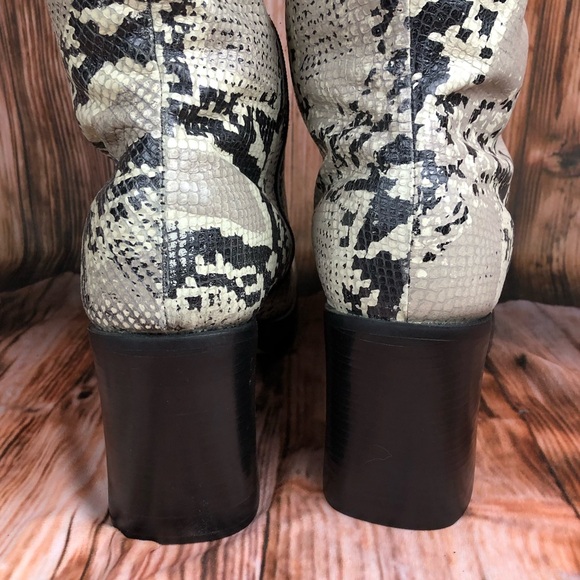 Durango Snakeskin Leather Stacked Heel Platform Boots - Picture 12 of 13